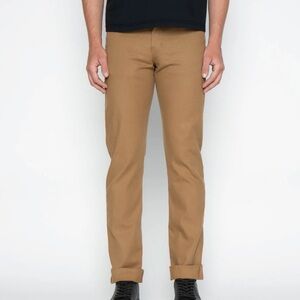 Naked & Famous 100% Cotton Weird Guy Duck Canvas Selvedge in Tan Size 36